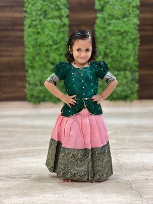 Pink georgette designer wedding wear lehenga choli for girls | Simple  lehenga, Lehenga designs latest, Kids lehenga