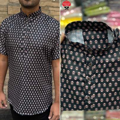 Printed short kurta half sleeves 