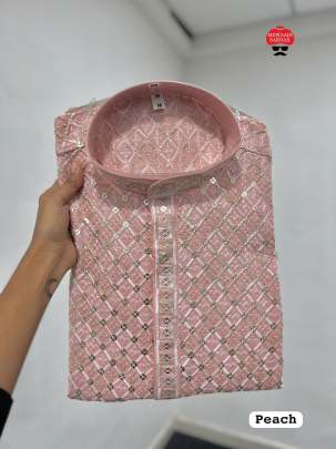 Rayon Embroidery Mens Kurta