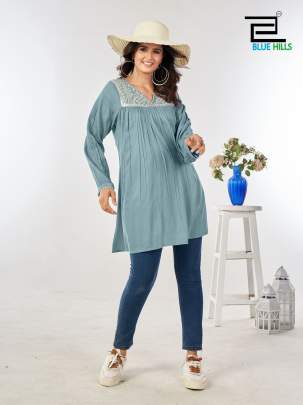 Rayon Tunic with embroidery work  for women