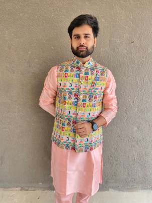 Ready to Wear Kurta Koti Pant Combo