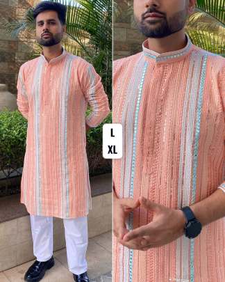 Royal Heavy Kurta Pyjama Embroidery Front & Back Work
