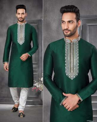 SPLENDID MENS KURTA PYJAMA WITH EMBROIDERY WORK