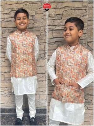 SURPRISING SOFT SILK KURTA PYJAMA FOR KIDS WITH KOTI