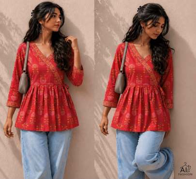 Side Tie-Up Kurti, Side Dori Short Top