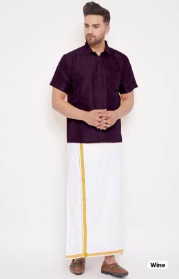 Silk shirt with dhoti