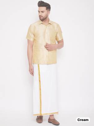 Silk shirt with dhoti for men's for all occasion 