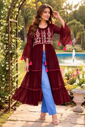 Trendy Party wear front Slit kurti wholesale