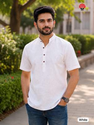 White plain Men's Kurta, Stylish Kurta for Men
