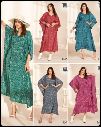 Trendy Printed Long Kaftan