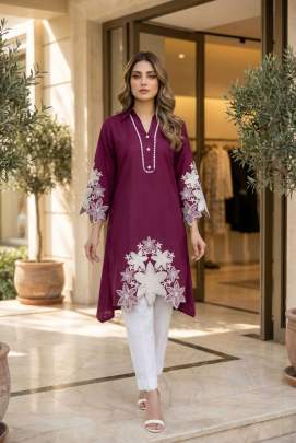 Most Trending new latest design Flair A-Line Kurti with pant
