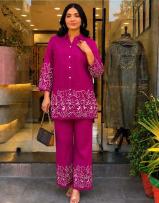 festive co ord set, elegant women outfit