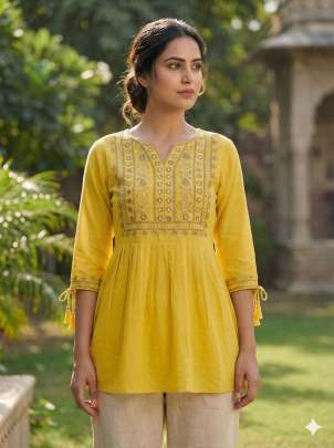 heavy rayon embroidered top