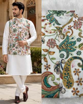 kurta pant koti set, mens festive wear, wedding wear for men