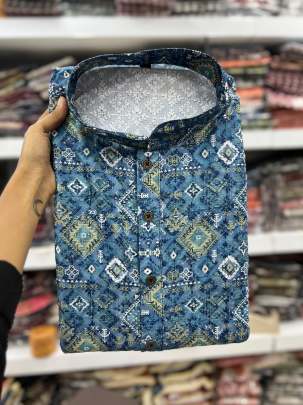 printed rayon schiffli kurtas 