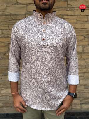  short kurta full sleeves with cuff in hand