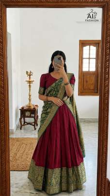 weddings and Festive Occasions Special Traditional South Indian Half Saree