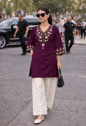 wholesale ladies clothing, embroidered short kurti